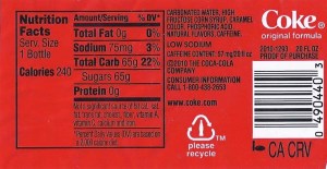 Fig. C - Normal 20-ounce Coke label