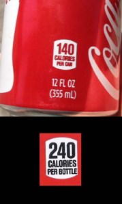 Fig. D - Calorie listings on Coke labels