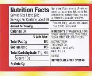 Fig. F - Strawberry jam label cut from jar